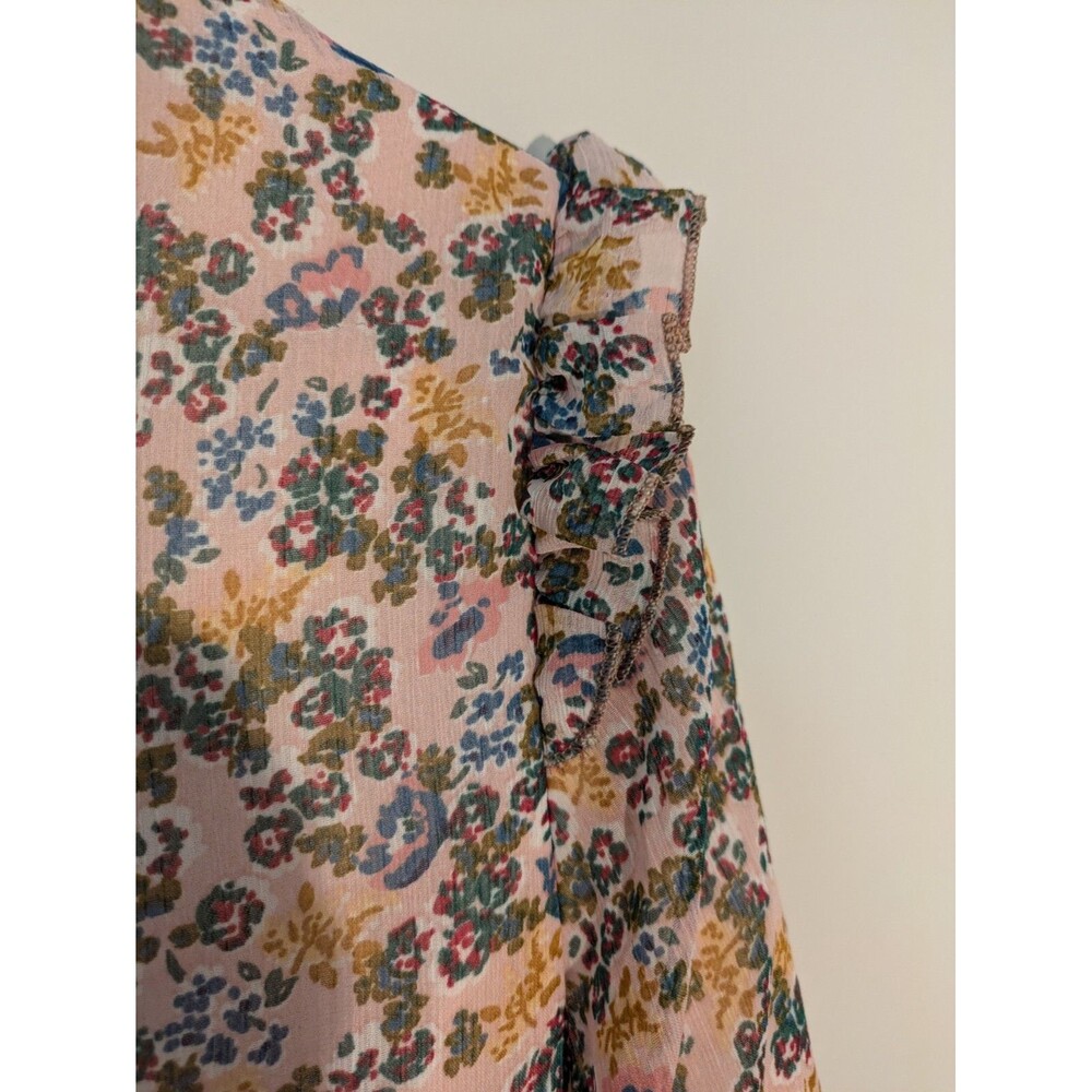 Women's Maxi Mini-Floral Tiered Cottagecore Country Ruffle Sleeve Feminine SZ M - Picture 7 of 15